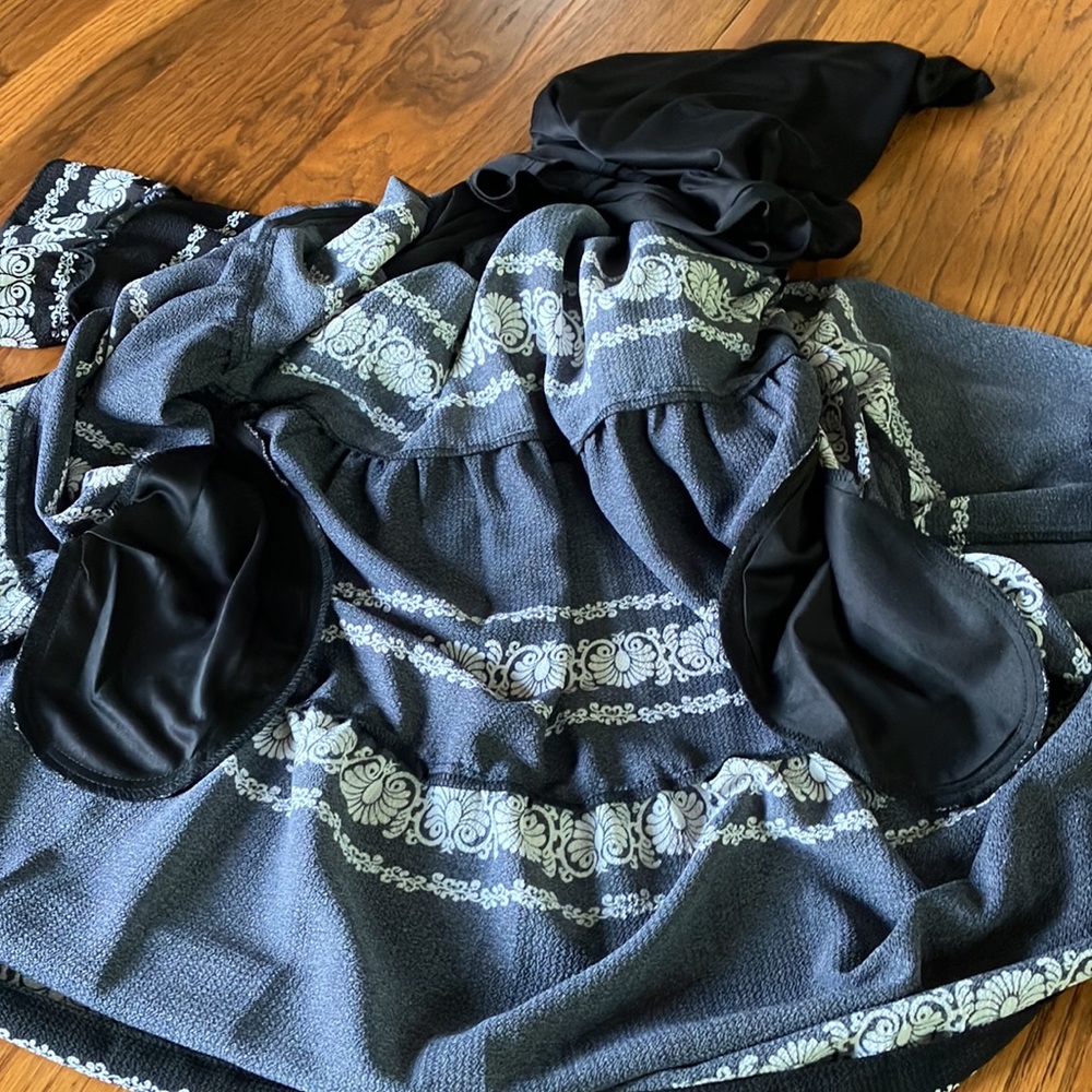 NWT M BLACK & WHITE LINED DANNY & NICOLE DRESS - Picture 12 of 14